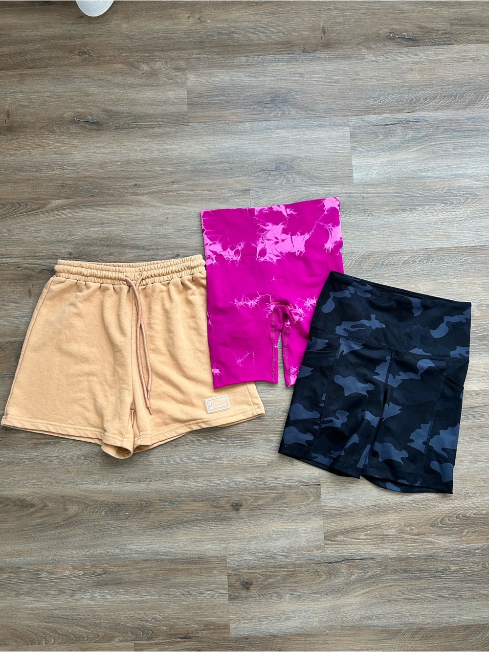 Bundle Stretch Bike Shorts - Pink Tie-Dye